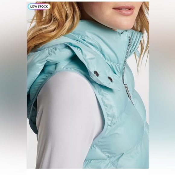 Peter Millar Golf Chiron Hooded Vest Cirrus Blue LF2EZ302 Women’s Size Large NWT - Picture 3 of 13
